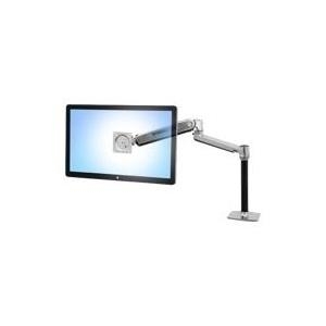 Ergotron LX HD Sit-Stand Desk Mount LCD Arm - Tischhalterung für LCD-Display - verriegelbar - Aluminium - Polished Aluminum - Bildschirmgröße: bis zu 116,8 cm (bis zu 116,80cm (46) ) von Ergotron