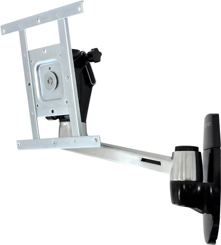 Ergotron LX HD Wall Mount Swing Arm - Befestigungskit (Schwenkarm, knob) für TV (neig- und schwenkbar) - Aluminium - Bildschirmgröße: bis zu 106,7 cm (bis zu 106,70cm (42) ) - Montageschnittstelle: 100 x 100 mm, 75 x 75 mm, 200 x 200 mm, 400 x 200 mm, 200 x 100 mm - Wandmontage möglich (45-268-026) von Ergotron