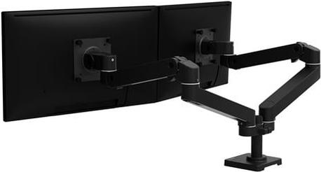 Ergotron LX Pro - Befestigungskit (Doppelarm) - modular - für 2 LCD-Displays - side-by-side - Aluminium - Schwarz - Bildschirmgröße: bis zu 68,6 cm (bis zu 27 Zoll) (45-686-292) von Ergotron