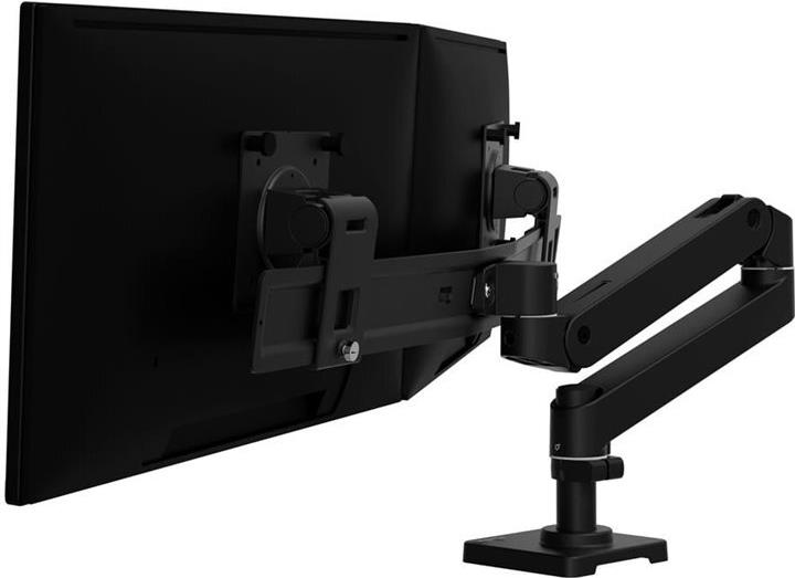 Ergotron LX Pro - Befestigungskit (Dual Direct Arm, 2 Drehgelenke, 2-teilige Tischklemme, Befestigungsmaterialien, Basis, Arm für zwei Bildschirme, Verlängerung, Stange, Stangenring) - für 2 LCD-/Plasma-Konsolen - Aluminium - Schwarz - Bildschirmgröße: bis zu 68,6 cm (bis zu 27 Zoll) (45-684-292) von Ergotron