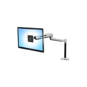 Ergotron LX Sit-Stand Desk Arm - Befestigungskit (Verlängerungsarm, Stange, VESA-Adapter, Steh-Sitz-Arm, Tisch-Klemme, Befestigung für Kabeldurchgang) für LCD-Display - Aluminium - Polished Aluminum - Bildschirmgröße: bis zu 106,7 cm (bis zu 106,70cm (42) ) - Tischmontage von Ergotron