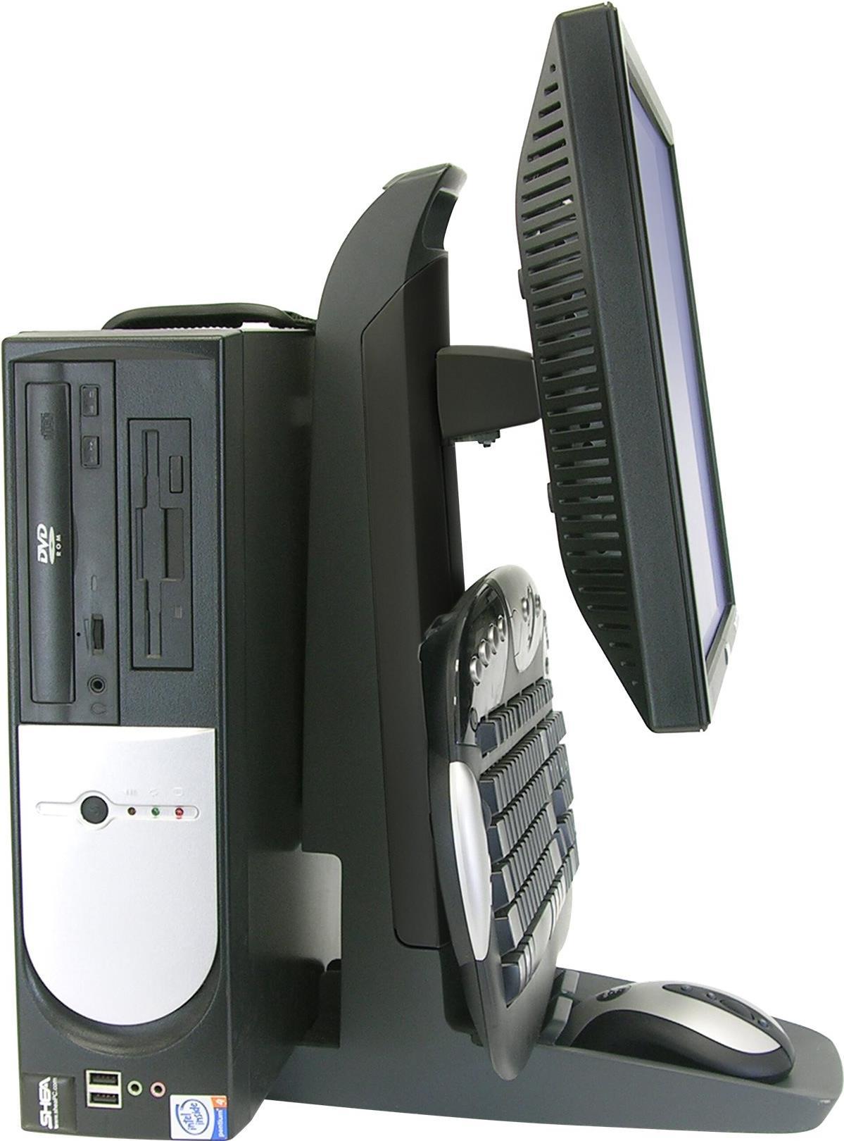 Ergotron Neo-Flex All-In-One SC Lift Stand, Secure Clamp - Aufstellung für LCD-Display/CPU - Schwarz - Bildschirmgröße: bis zu 61,00cm (24)  - Montageschnittstelle: 100 x 100 mm, 75 x 75 mm (33-338-085) von Ergotron