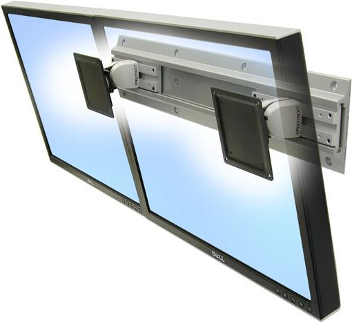 Ergotron Neo-Flex Dual Monitor Wall Mount - Befestigungskit für Dual-Flachbildschirm - Bildschirmgröße: 61cm (24) - Montageschnittstelle: 100 x 100 mm, 75 x 75 mm - Wandmontage möglich (28-514-800) von Ergotron