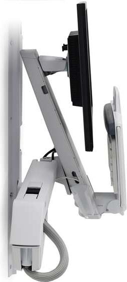 Ergotron Sit-Stand Combo Arm - Wandhalterung für LCD-Display/Tastatur/Maus/Strichcodescanner - Aluminium, hochwertiger Kunststoff - weiß - Bildschirmgröße: bis zu 61 cm (bis zu 61,00cm (24) ) von Ergotron