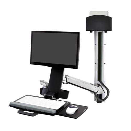 Ergotron StyleView Sit-Stand Combo System mit Ablageflaeche Wandmontage LCD bis 61cm 24Zoll bis 13,2kg.mit CPU Halter klein, M481253, Aluminium Ergotron StyleView Sit-Stand Combo System mit Ablageflaeche Wandmontage LCD bis 61cm 24Zoll bis 13,2kg.mit CPU Halter klein, M481253, Aluminium von Ergotron