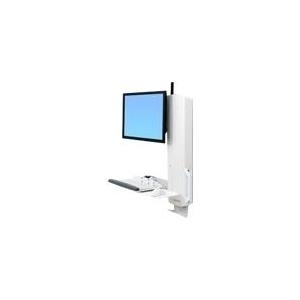 Ergotron StyleView Sit-Stand Vertical Lift, High Traffic Area - Befestigungskit (Wandmontage, Handgelenkkissen, Maushalterung, vertikale Verstellschiene, Tastatur-Tablett) für LCD-Bildschirm/Tastatur/Maus - weiß - Bildschirmgröße: 61cm (24) - Montageschnittstelle: 100 x 100 mm, 75 x 75 mm (61-081-062) von Ergotron