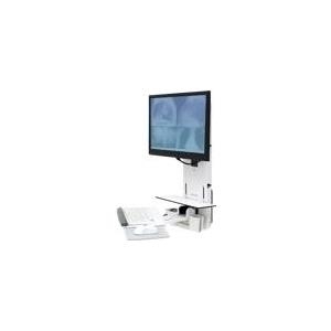 Ergotron StyleView Sit-Stand Vertical Lift, Patient Room - Befestigungskit (Wandmontage, Tastaturarm, Handgelenkkissen, Maushalterung, vertikale Verstellschiene, Barcode-Scanner-Halter) für LCD-Display/Tastatur/Maus/Strichcodescanner - weiß - Bildschirmgröße: 61cm (24) - Montageschnittstelle: 100 x 100 mm, 75 x 75 mm (61-080-062) von Ergotron