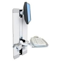 Ergotron StyleView Vertical Lift High Traffic Areas - Befestigungskit (Tastaturablage, Handgelenkkissen, Maushalterung, vertikale Verstellschiene) für LCD-Bildschirm/Tastatur/Maus - Stahl - weiß - Bildschirmgröße: 61cm (24) - Montageschnittstelle: 100 x 100 mm, 75 x 75 mm (60-609-216) von Ergotron