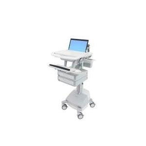 Ergotron StyleView - Wagen für Notebook/Tastatur/Maus (open architecture) - medizinisch - Aluminium, verzinker Stahl, high-grade plastic - Grau, weiß, Polished Aluminum - Bildschirmgröße: bis zu 43,9 cm (17.3 breit) - Ausgang: Wechselstrom 230 V - 66 Ah - Bleisäure (SV44-1121-2) von Ergotron