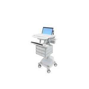 Ergotron StyleView - Wagen für Notebook/Tastatur/Maus (open architecture) - medizinisch - Aluminium, verzinker Stahl, high-grade plastic - Grau, weiß, Polished Aluminum - Bildschirmgröße: bis zu 43,9 cm (17.3 breit) - Ausgang: Wechselstrom 230 V - 66 Ah - Bleisäure (SV44-1191-2) von Ergotron