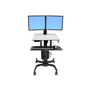 Ergotron WorkFit-C Dual Sit-Stand Workstation - Wagen für 2 LCD-Displays/Tastatur/Maus/CPU - Grau, Schwarz - Bildschirmgröße: 55,9 cm (22) - Montageschnittstelle: 100 x 100 mm, 75 x 75 mm (24-214-085) von Ergotron