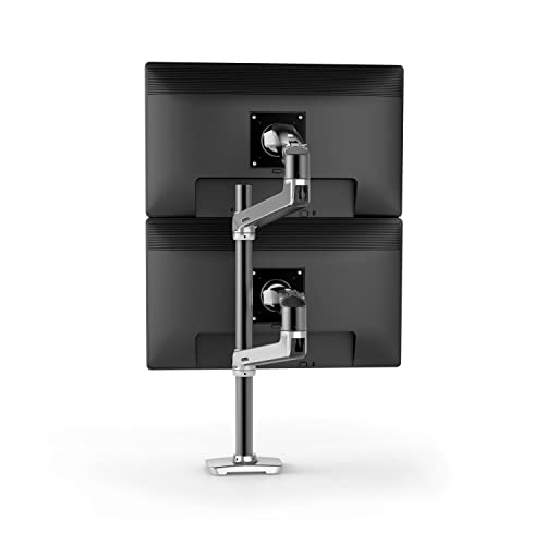LX Dual Monitor Arm in Aluminium - Monitor Tischhalterung mit patentierter CF-Technologie für 2 Bildschirme bis 40 Zoll, 33cm Höhenverstellung, VESA Standard und 10 Jahre Garantie von Ergotron