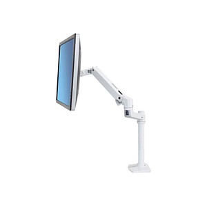 ergotron Monitor-Halterung LX mit hoher Säule 45-537-216 weiß für 1 Monitor, Tischklemme, Tischbohrung von Ergotron