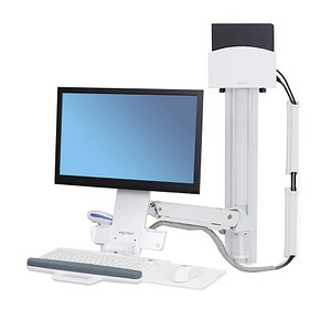 ergotron Monitor-Maus-Tastatur-Halterung StyleView Sit-Stand Combo Arm 45-273-216 weiß, schwarz für 1 Monitor, 1 Tastatur, 1 Maus, Wandhalterung von Ergotron
