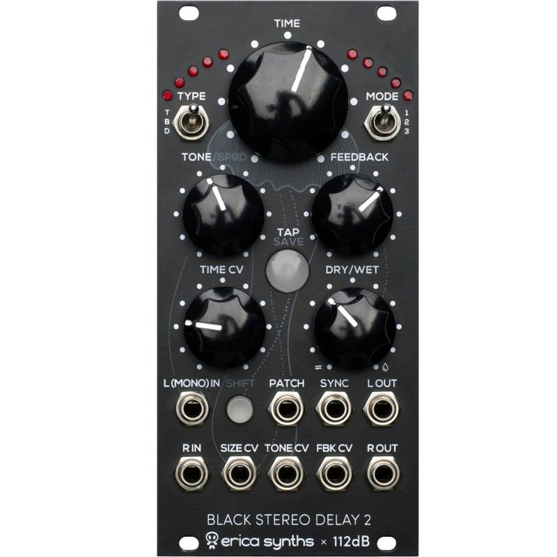 Erica Synths Black Stereo Delay2 Eurorack Module von Erica Synths