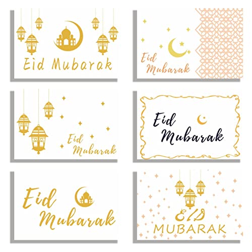 Ericetion Eid Card 6pcs/set Ramadan Mubarak Karten Packsumme Grußkarten Für Handwerksbriefpapierbürovorräte von Ericetion