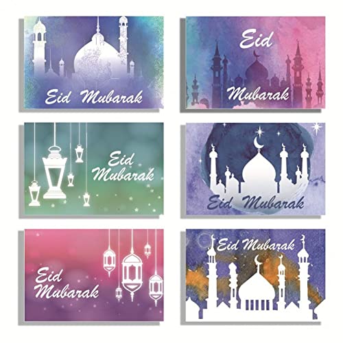 Ericetion Eid-karte 6pcs / Set Ramadan Mubarak-karten Pack-grußkarten Für Handwerkerwaren Bürobedarf von Ericetion