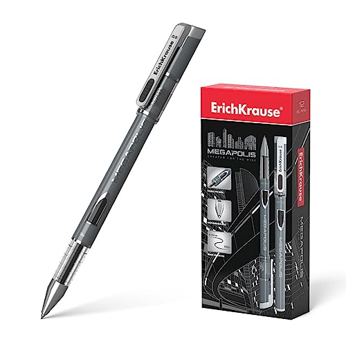 Erich Krause Gelstifte 0,35mm 12er Pack Schwarz - einfaches und weiches Schreiben - schlanke Form - Gel Kugelschreiber - Gelschreiber für Schule & Bürobedarf - nicht schmierend - MEGAPOLIS Erich Krause Gelstifte 0,35mm 12er Pack Schwarz - einfaches und weiches Schreiben - schlanke Form - Gel Kugelschreiber - Gelschreiber für Schule & Bürobedarf - nicht schmierend - MEGAPOLIS von Erich Krause