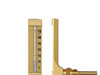 Maschinenthermometer, 1/2'x63 mm - 0-120C, H=150, Messingausführung, Winkelausführung von Erik Færgemann A/S