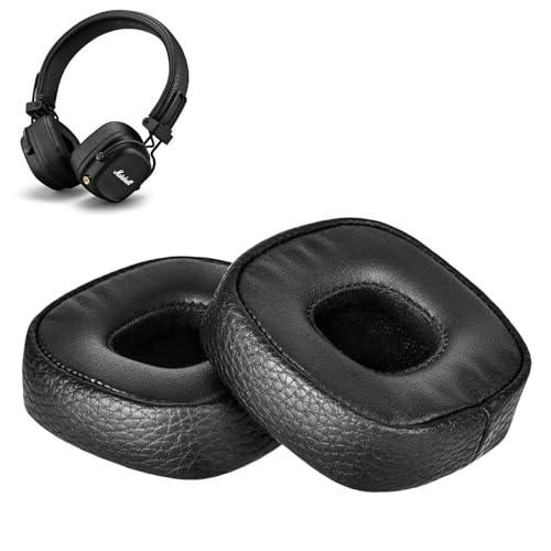 1 Paar Ohrpolster Für Marshall Major III, Memory Foam Protein Leder-Ohrpolster, Ersatz Ohrpolster Für Marshall Major 3 Kabelgebundene/Kabellose Bluetooth-On-Ear-Kopfhörer, Schwarz von Erioscar