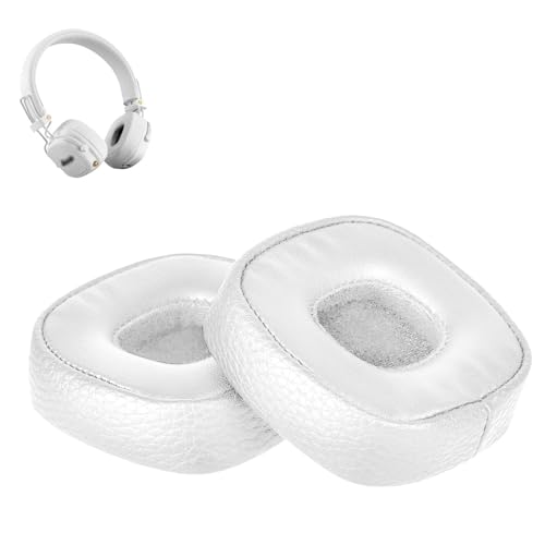1 Paar Ohrpolster Für Marshall Major III, Memory Foam Protein Leder-Ohrpolster, Ersatz Ohrpolster Für Marshall Major 3 Kabelgebundene/Kabellose Bluetooth-On-Ear-Kopfhörer (Weiß) von Erioscar