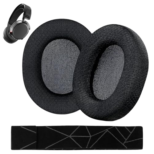 1 Paar Ohrpolster & 1 Stirnband Ersatz für SteelSeries Arctis 7/7+/7P/7P+/7X/7X+/9/9X/Pro/Prime Wireless Gaming Kopfhörer - Mesh Gewebe Kopfhörer Ohrpolster & Elastisches Stoff-Kopfbandpolster 1 Paar Ohrpolster & 1 Stirnband Ersatz für SteelSeries Arctis 7/7+/7P/7P+/7X/7X+/9/9X/Pro/Prime Wireless Gaming Kopfhörer - Mesh Gewebe Kopfhörer Ohrpolster & Elastisches Stoff-Kopfbandpolster von Erioscar