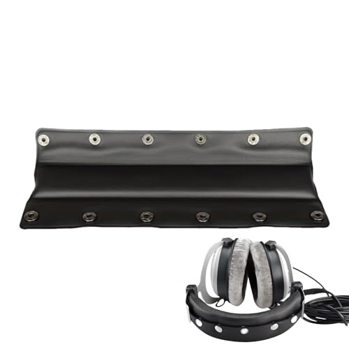 Ersatz-Kopfpolster für DT 440, DT660, DT880, DT990, DT 770, T70, T90, T990 Kopfhörer, Ersatz Headband Pads Knöpfbar, Weiches Eiweißleder Kopfband, (Schwarz/Proteinhaut) von Erioscar