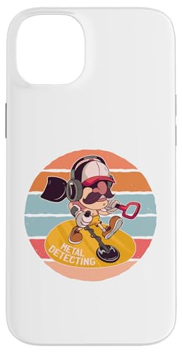 Erkennen von Cartoon Man Treasure Hunters Hobby Kopfhörer Hülle für iPhone 14 Plus von Erkennen von Cartoon Man Treasure Hunters Hobby