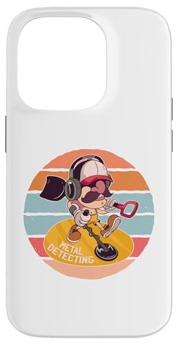 Erkennen von Cartoon Man Treasure Hunters Hobby Kopfhörer Hülle für iPhone 14 Pro von Erkennen von Cartoon Man Treasure Hunters Hobby
