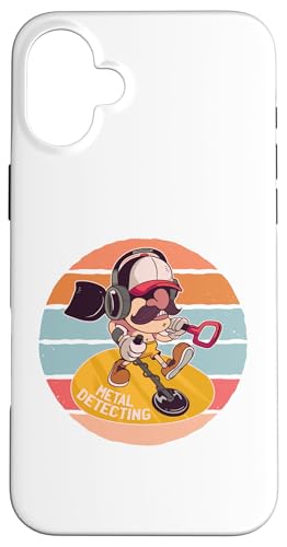Erkennen von Cartoon Man Treasure Hunters Hobby Kopfhörer Hülle für iPhone 16 Plus von Erkennen von Cartoon Man Treasure Hunters Hobby