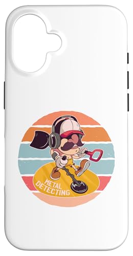 Erkennen von Cartoon Man Treasure Hunters Hobby Kopfhörer Hülle für iPhone 16 von Erkennen von Cartoon Man Treasure Hunters Hobby
