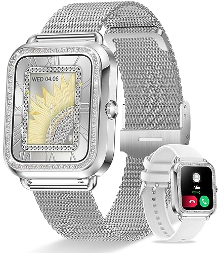 Erkwei Smartwatch Damen mit Bluetooth Anrufe 1.59" Zoll Touchscreen Fitness Tracker Schrittzähler Herzfrequenzmonitor Schlafmonitor, Damenuhr für Android iOS Erkwei Smartwatch Damen mit Bluetooth Anrufe 1.59" Zoll Touchscreen Fitness Tracker Schrittzähler Herzfrequenzmonitor Schlafmonitor, Damenuhr für Android iOS von Erkwei