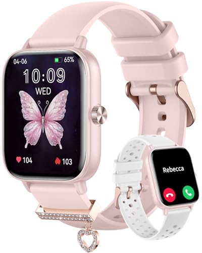 Smartwatch Damen mit Bluetooth Anrufe 1,85" HD Touchscreen Smart Watch für iOS Android 100+ Sportmodi Sportuhr Fitnessuhr mit Schrittzähler Herzfrequenzmonitor Schlafmonitor AI-Sprachassistent Rosa Smartwatch Damen mit Bluetooth Anrufe 1,85" HD Touchscreen Smart Watch für iOS Android 100+ Sportmodi Sportuhr Fitnessuhr mit Schrittzähler Herzfrequenzmonitor Schlafmonitor AI-Sprachassistent Rosa von Erkwei