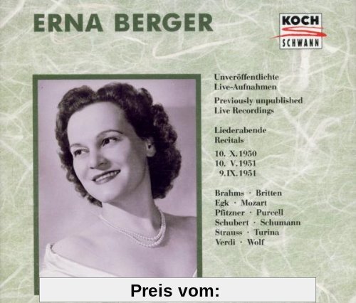 3 Liederabende F.Sopran von Erna Berger