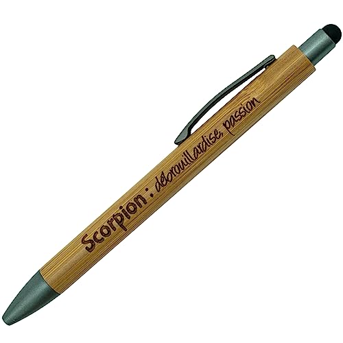 Ernestine - Stift Bambus Touch Sternzeichen – Stift personalisiert, originell – Geschenk Stift Holz personalisierte Thema Astro Sternzeichen – originelles Geschenk Astrologie – Stift für Herren und von Ernestine