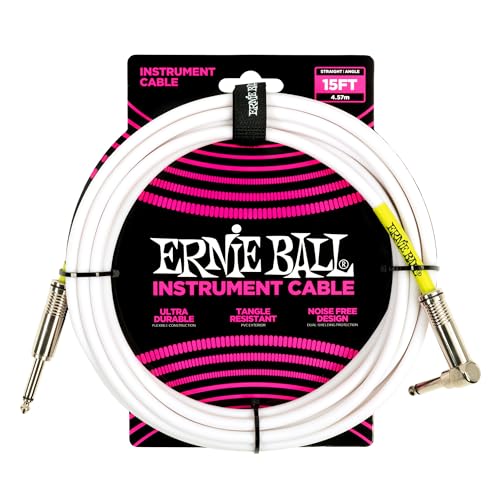 Ernie Ball klassisches Instrumentenkabel gerade/gerade 4,57 m (15 ft) - Weiß Ernie Ball klassisches Instrumentenkabel gerade/gerade 4,57 m (15 ft) - Weiß von Ernie Ball