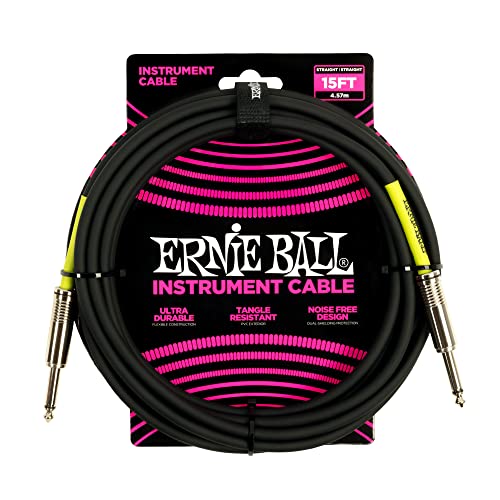 Ernie Ball klassisches Instrumentenkabel gerade/gerade 4,57 m (15 ft) - Schwarz Ernie Ball klassisches Instrumentenkabel gerade/gerade 4,57 m (15 ft) - Schwarz von Ernie Ball