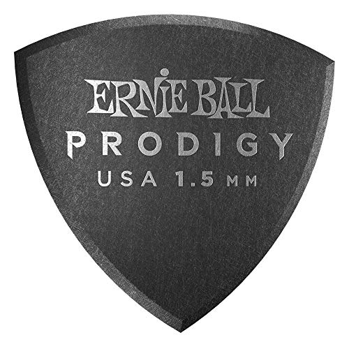 Ernie Ball 1,5 mm Large Shield Prodigy Plektren, 6er-Pack, Schwarz von Ernie Ball