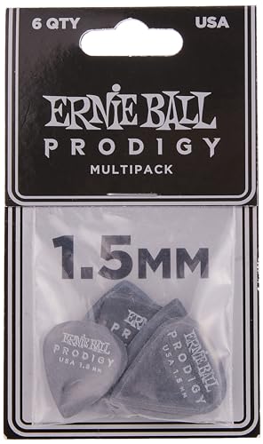 Ernie Ball 1,5 mm Prodigy Plektren im Multipack, 6er-Pack, Schwarz von Ernie Ball