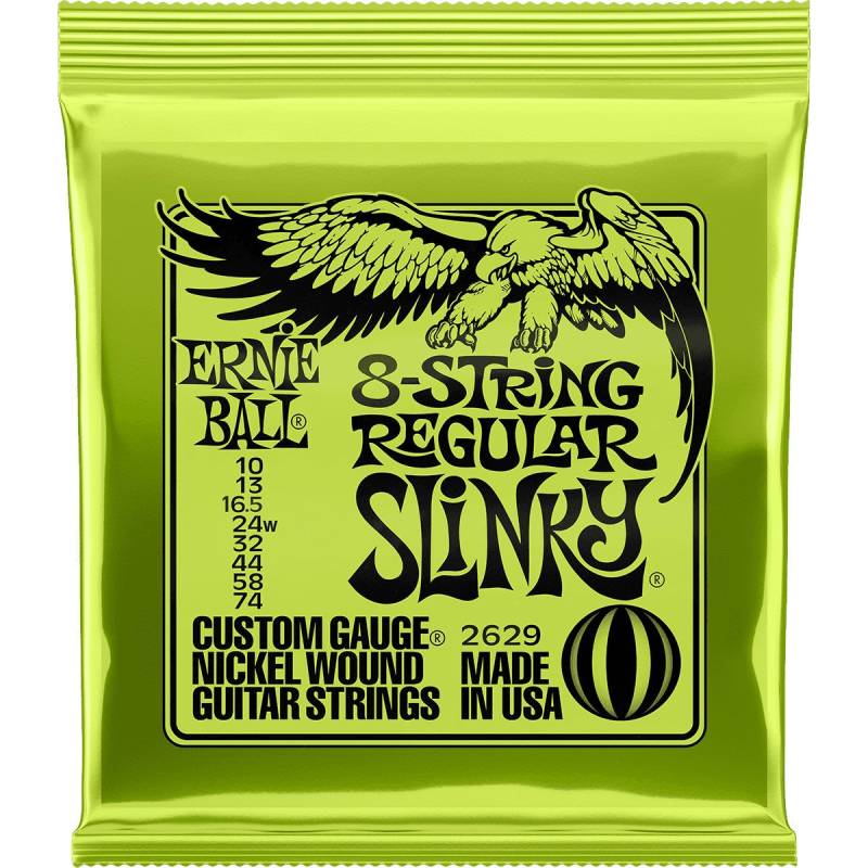 Ernie Ball 2629 8-String Regular Slinky 8-String Electric Guitar Strings (.10 - .74) von Ernie Ball