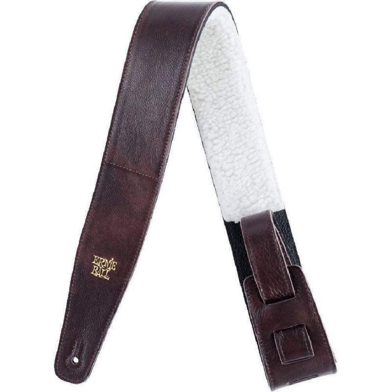 Ernie Ball 4138 Brown Leather Adjustable Guitar Strap with Faux-Fur Pad von Ernie Ball