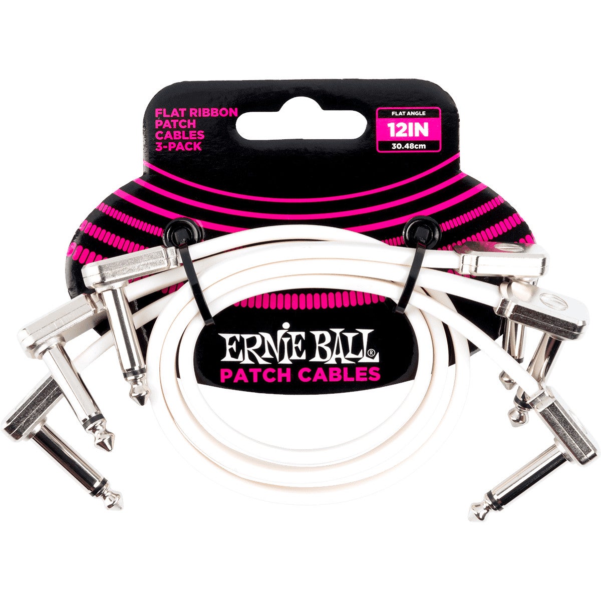 Ernie Ball 6386 Flat Ribbon Patch Cables Right-Angled Patch Cables, 30cm (Pack of 3) von Ernie Ball