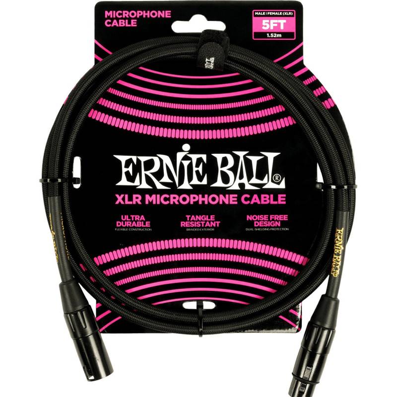 Ernie Ball 6390 XLR-M to XLR-F Microphone Cable, 1.5m (Black) von Ernie Ball