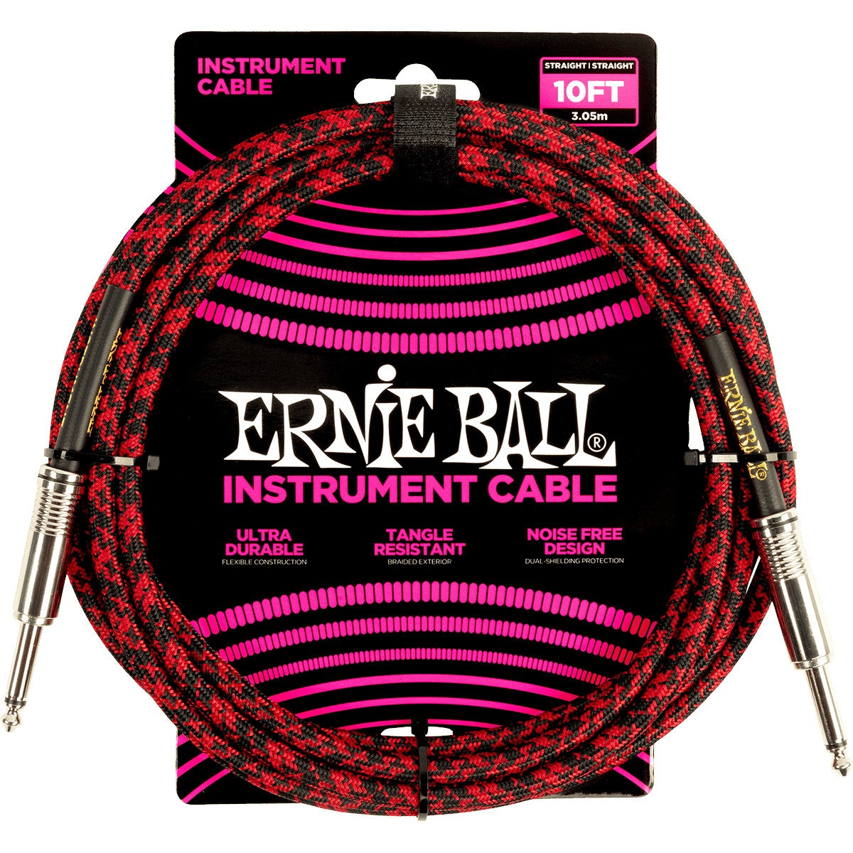 Ernie Ball 6394 Braided Instrument Cable, 3m (Red) von Ernie Ball