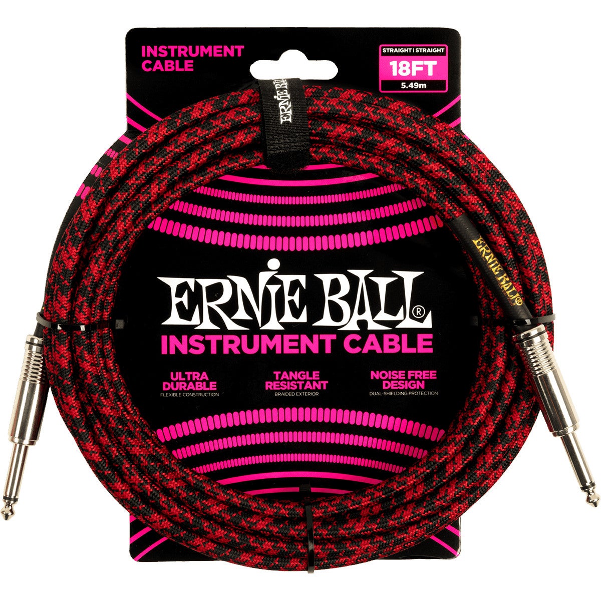 Ernie Ball 6396 Braided Instrument Cable, 5.5m (Red) von Ernie Ball