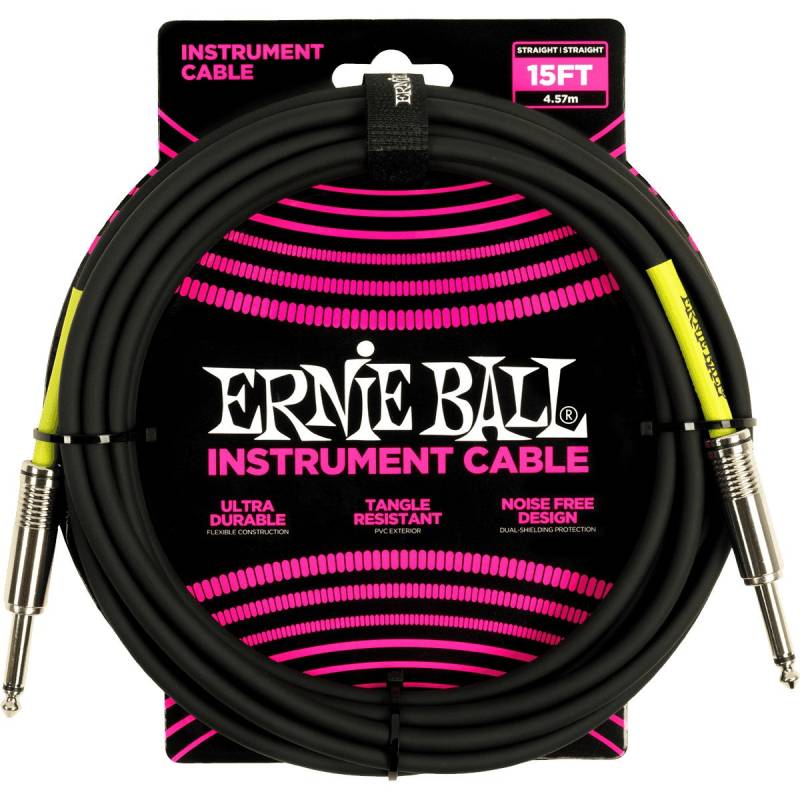 Ernie Ball 6399 Mono Jack Instrument Cable, 4.5m (Black) von Ernie Ball