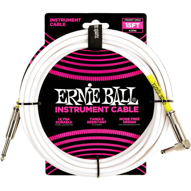 Ernie Ball 6400 Mono Jack Instrument Cable, 4.5m (White) von Ernie Ball
