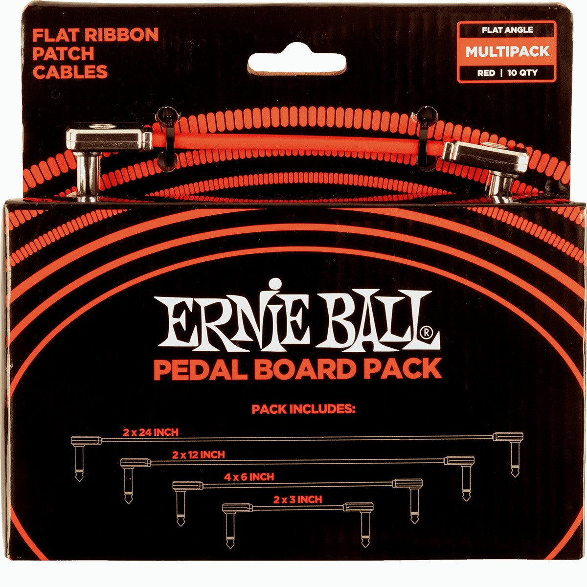 Ernie Ball 6404 Right-Angled Mono Patch Cables (Pack of 10, Red) von Ernie Ball