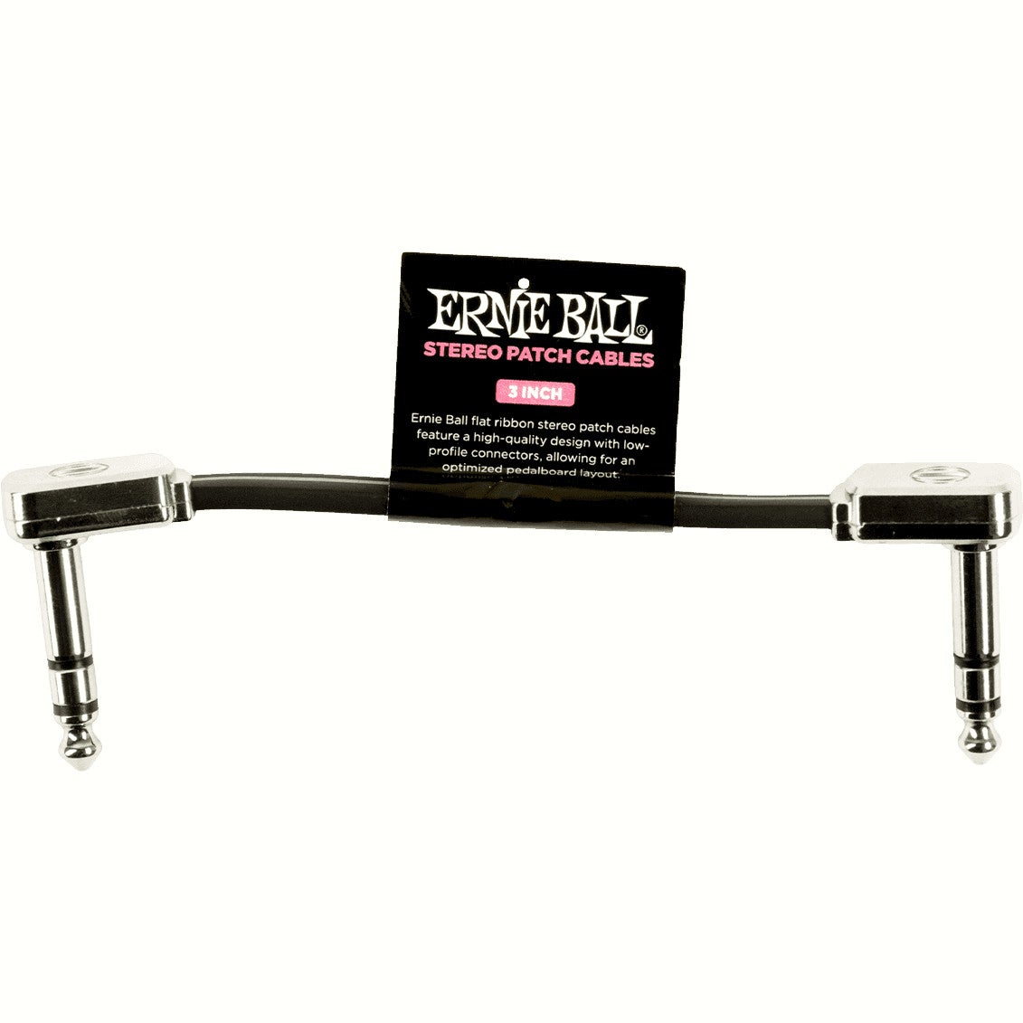 Ernie Ball 6407 Right-Angled Stereo Patch Cable, 7.5cm (Black) von Ernie Ball