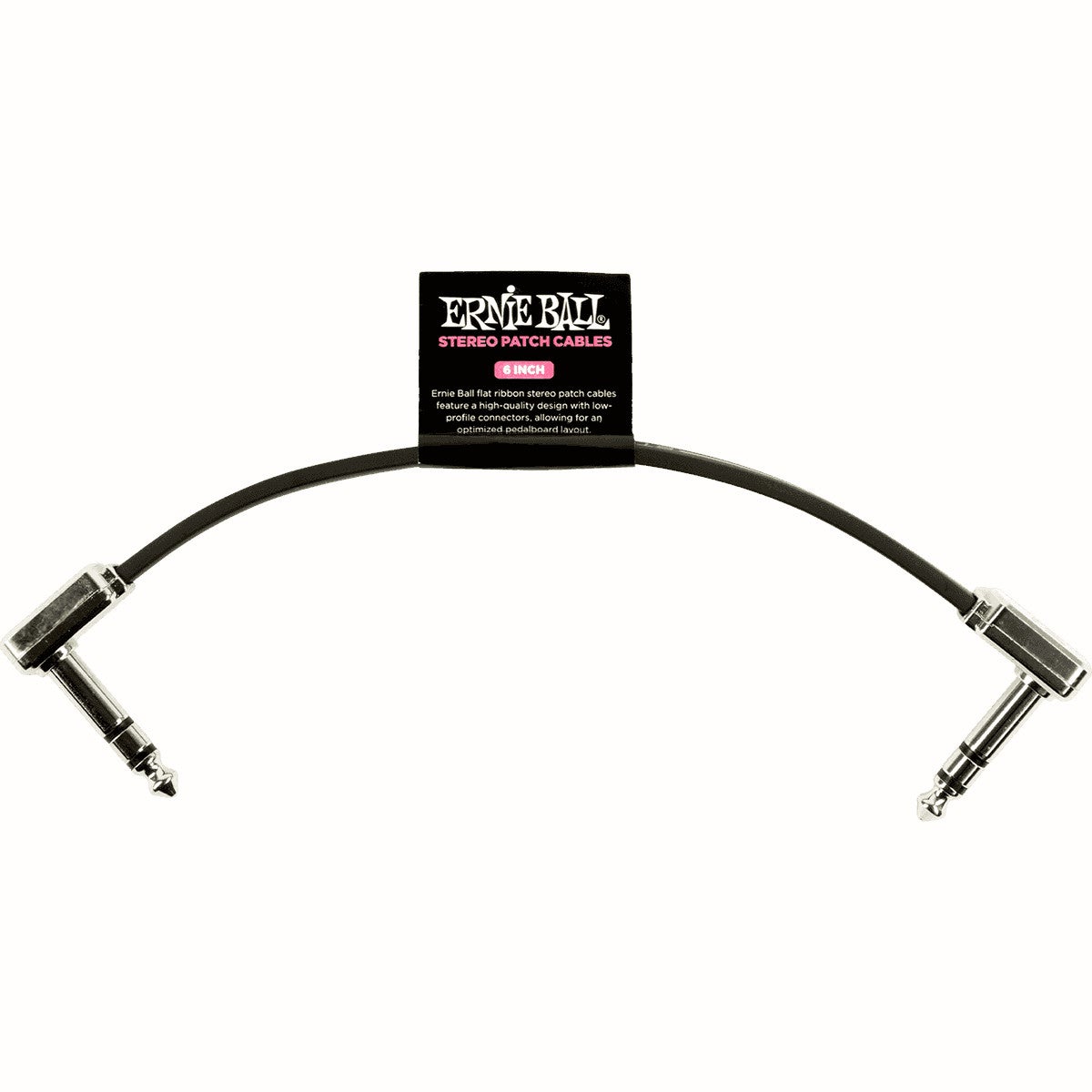 Ernie Ball 6408 Right-Angled Stereo Patch Cable, 15cm (Black) von Ernie Ball